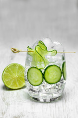 Fototapeta na wymiar Cucumber cocktail in a glass