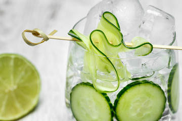 Cucumber cocktail in a glass