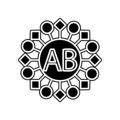 AB blood icon. Element of blood donation for mobile concept and web apps icon. Glyph, flat icon for website design and development, app development