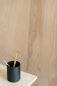 Minimal Plywood Desk Setup