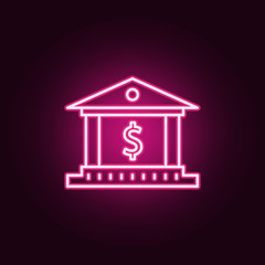 bank neon icon. Elements of Banking set. Simple icon for websites, web design, mobile app, info graphics