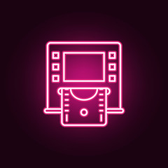 ATM neon icon. Elements of Banking set. Simple icon for websites, web design, mobile app, info graphics