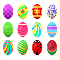 Easter eggs -illustration. Set of colourful Easter eggs.