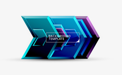 Shiny glossy arrows background, clean modern geometric design, futuristic composition