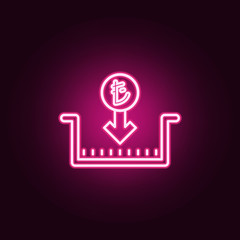 two balls neon icon. Elements of Banking set. Simple icon for websites, web design, mobile app, info graphics