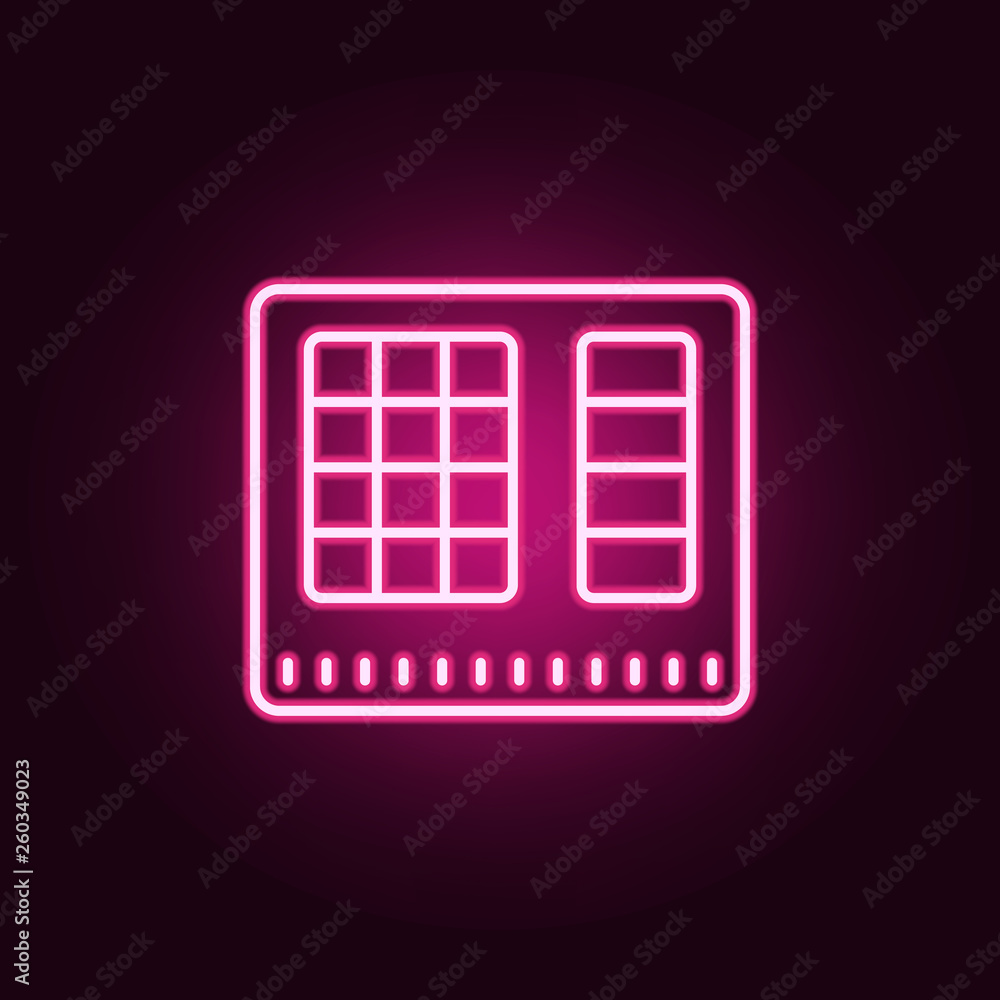 Poster atm interface neon icon. elements of banking set. simple icon for websites, web design, mobile app, 