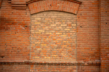 old style red brick background with place for an inscription