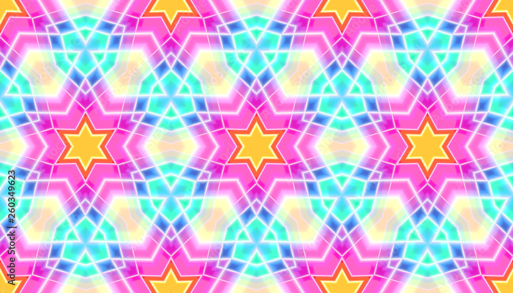 Aufkleber abstract seamless mosaic with kaleidoscopes. psychedelic seamless patterns.