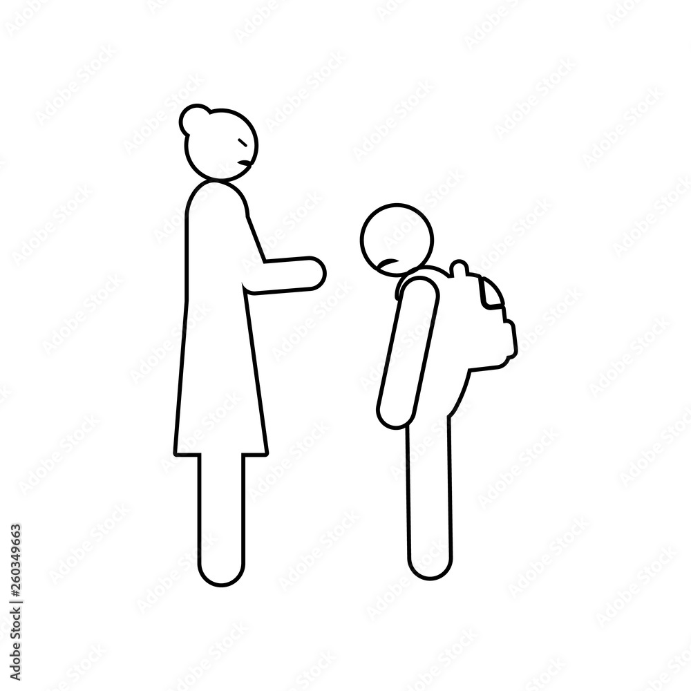 Aufkleber dissatisfied teacher icon. element of back to school for mobile concept and web apps icon. outline, 