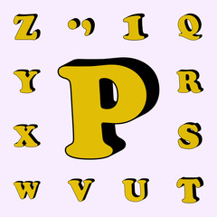 letter P, alphabet, 3D icon. 3D words icons universal set for web and mobile