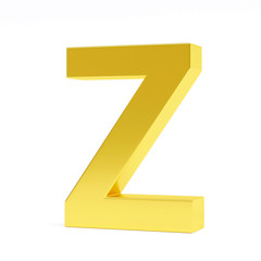 Golden letter Z. Collection. 3d image