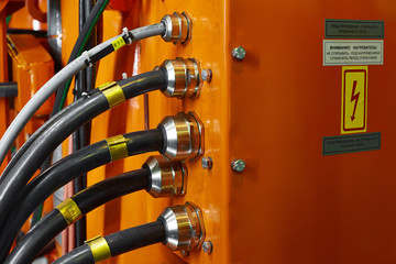 electrical cables connected to the panel