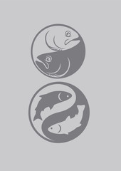 Obraz premium salmon and trout fish icons