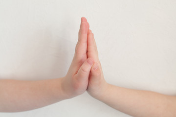 Obraz premium Childs hand isolated on a white background