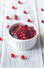 Bowl of cranberry sauce