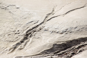 Lines and Fissures on sandy beach
