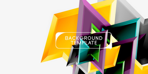 Minimal geometrical triangles with 3d effect abstract background template