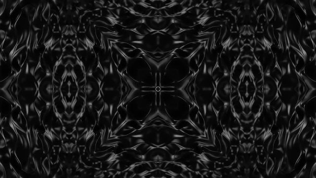 Abstract kaleidoscope black and white colored.