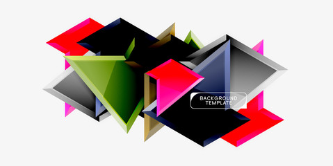 Triangular low poly background design, multicolored triangles. Vector