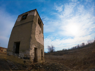 Interior of a ruined house