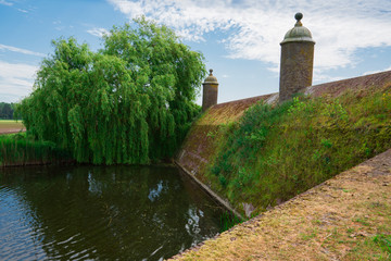 Fototapeta na wymiar dam called Stenen Poppen, Klundert, The Netherlands