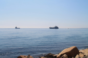 Seaview from a stone embankment