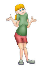 Lady as if to say - I don't know