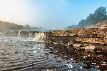 Tosno waterfall, the largest waterfall in Europe — about 30 meters wide and more than 2 meters...
