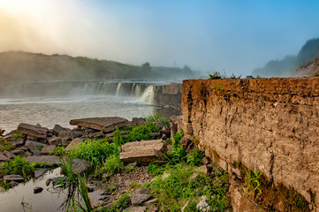 Tosno waterfall, the largest waterfall in Europe — about 30 meters wide and more than 2 meters...