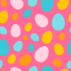 Colorful different size eggs vector seamless pattern. Beautiful background easter theme. Easter eggs. Easter symbol, concept.