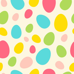 Colorful different size eggs vector seamless pattern. Beautiful background easter theme. Easter eggs. Easter symbol, concept.