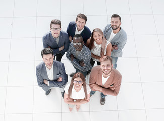 top view.successful multinational business team