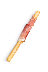 Parma ham prosciutto with grissini breadsticks.