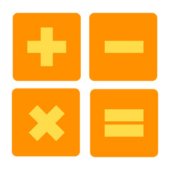 Fototapeta premium calculator flat design icon yellow and orange