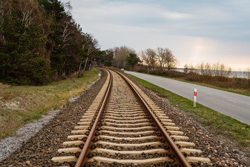 Obraz premium railway in forest