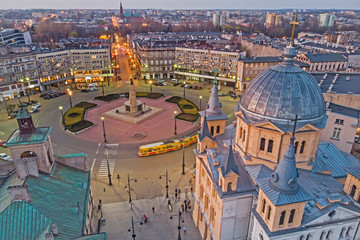 Łódź, Poland -view of Freedom Square.	