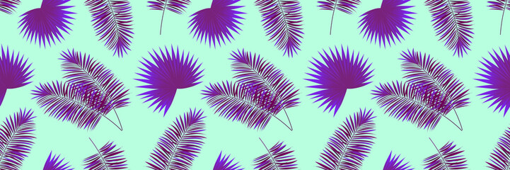 tropical plants vector background. illustration. exotic tropic seamless pattern. beautiful palms leaves, monstera. Spring girly fabric and textile print.