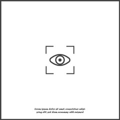 Vector eye scan icon  on white isolated background.Layers grouped for easy editing illustration. For your design.
