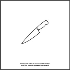 Vector icon knife on white isolated background.