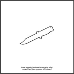 Vector icon knife on white isolated background.