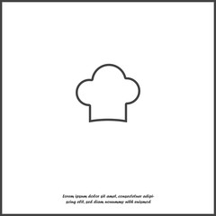 Chef hat vector icon on gray background. Cap chef cooking on white isolated background.