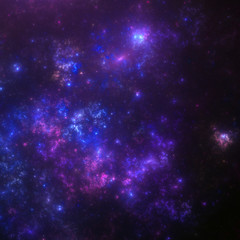 Dark purple fractal nebula, digital artwork for creative graphic design
