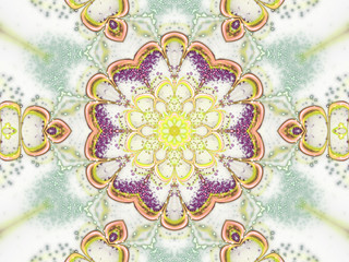 Light yellow fractal flower, digital artwork for creative graphi