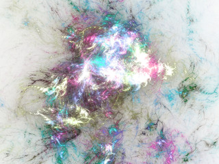 Soft colorful fractal swirls, digital artwork for creative graphic design
