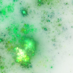 Fototapeta na wymiar Abstract green fractal lights, digital artwork for creative graphic design