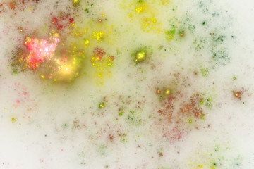 Yellow light fractal nebula, digital artwork for creative graphic design