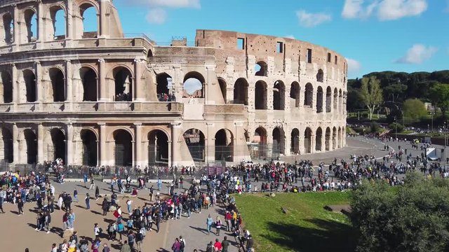 The Colosseum in Rome on a sunny spring day. Rome, Italy,