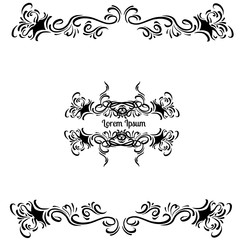 Floral beautiful hand drawn vintage frame. Vector template for business card, greeting card and banner.