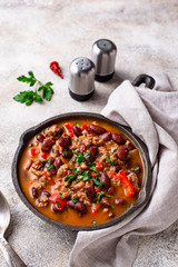 Traditional Mexican dish chili con carne