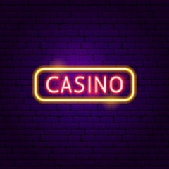 Fototapeta premium Casino Sign Neon Label